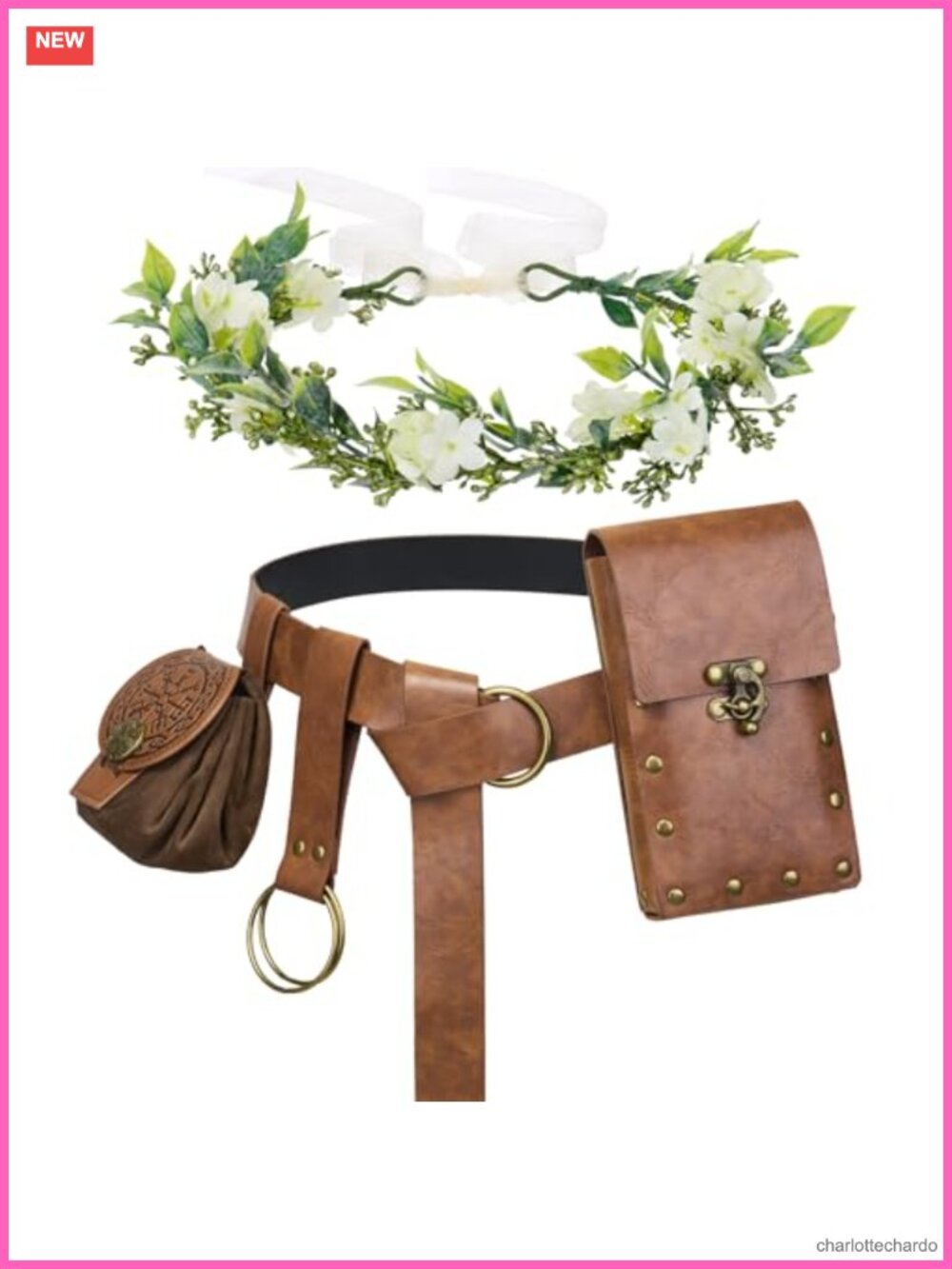 Renaissance Leather Belt Set Medieval Viking Ren Faire Accessories